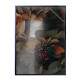 Quadro Decorativo Folhas Cinzas e Laranjas E Frutas