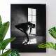 Quadro Decorativo Preto e Branco Bailarina Ensaiando