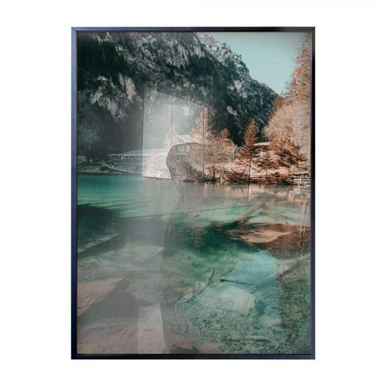 Quadro Decorativo Lago Nas Montanhas E Neve