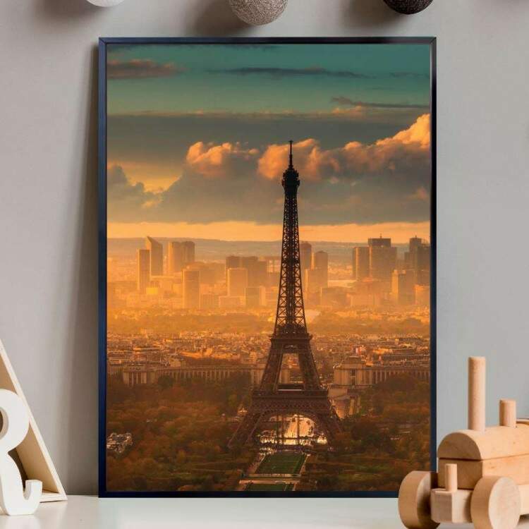 Quadro Decorativo Paisagens Torre Eiffel A Tarde