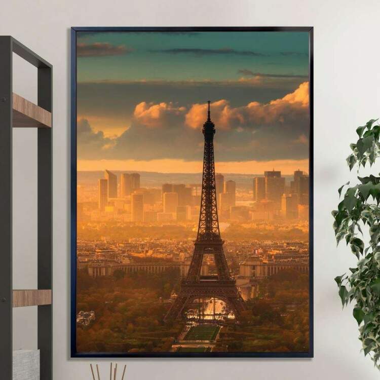 Quadro Decorativo Paisagens Torre Eiffel A Tarde