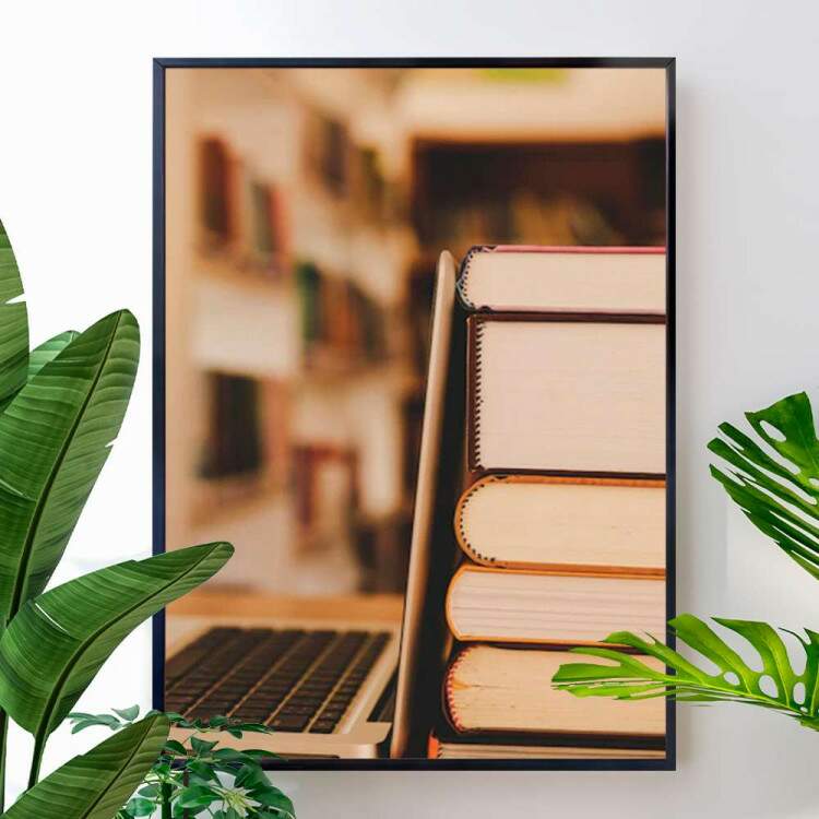 Quadro Decorativo Pilha De Livros