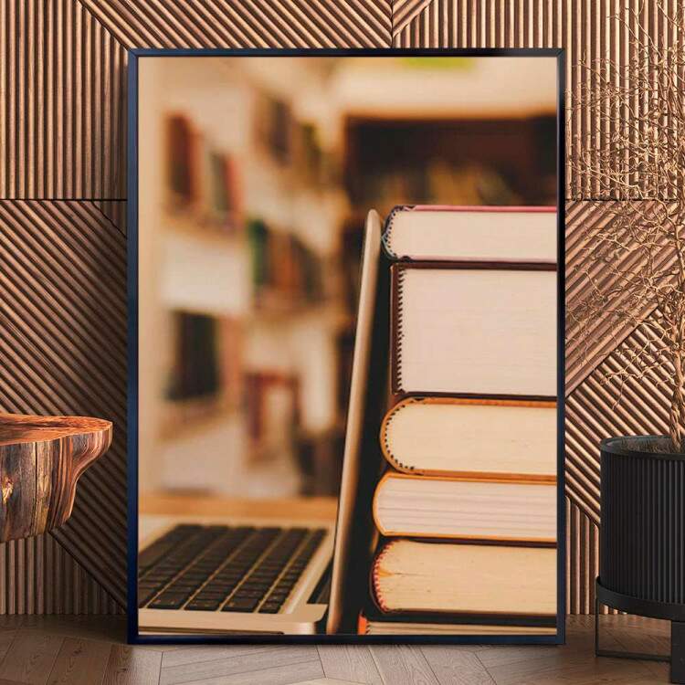 Quadro Decorativo Pilha De Livros