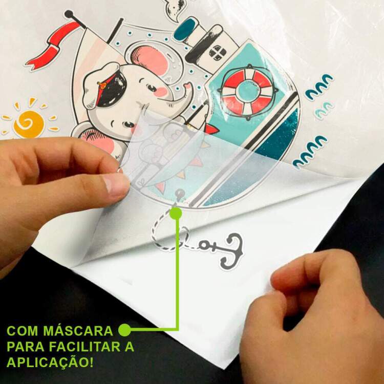 Adesivo de Parede Infantil Elefantinho Marinheiro