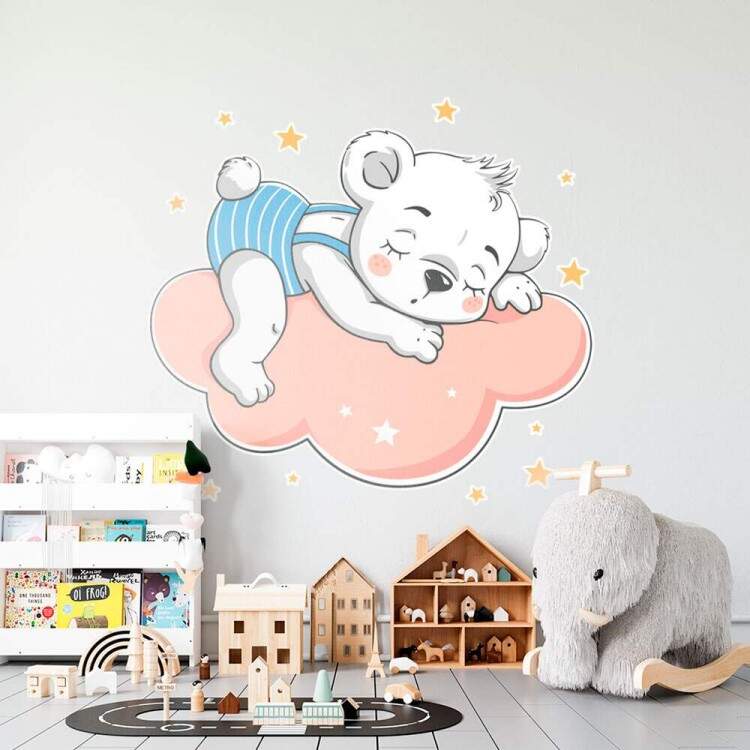 Adesivo de Parede Infantil Ursinho nas Nuvens