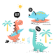 Adesivo de Parede Infantil Amiguinhos Dinossauros