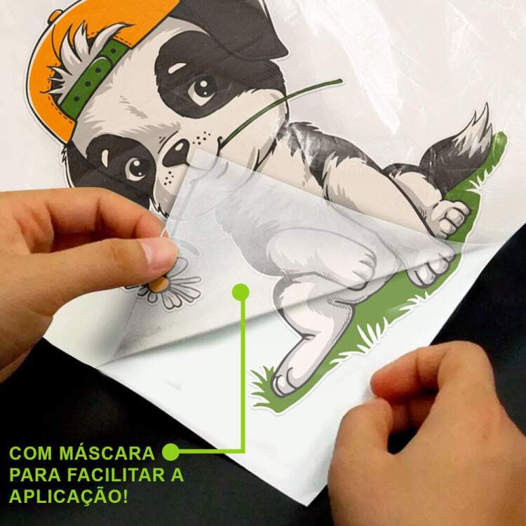 Adesivo de Parede Infantil Cachorrinho com Bon