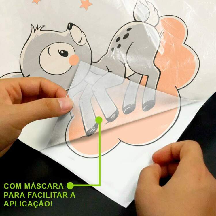 Adesivo de Parede Infantil Cervo na Nuvem