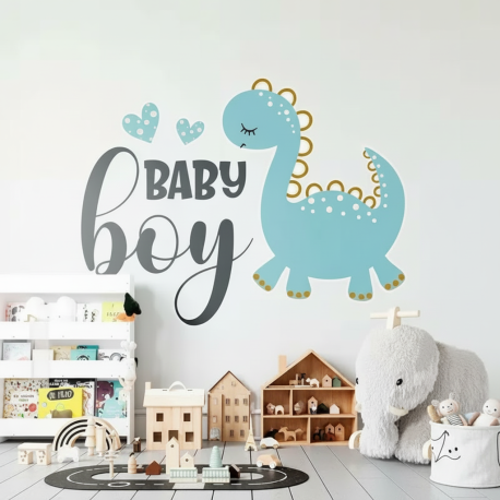 Adesivo de Parede Infantil Dinoussauro Baby Boy