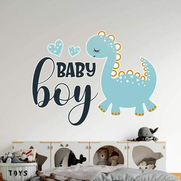 Adesivo de Parede Infantil Dinoussauro Baby Boy