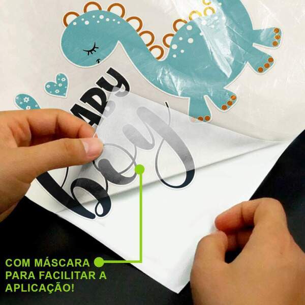 Adesivo de Parede Infantil Dinoussauro Baby Boy