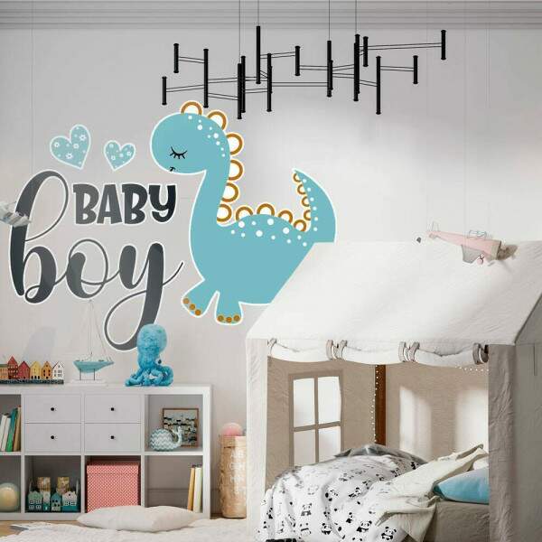 Adesivo de Parede Infantil Dinoussauro Baby Boy