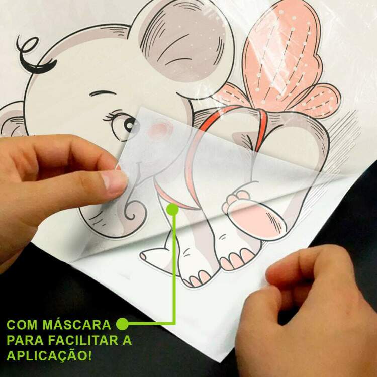 Adesivo de Parede Infantil Elefantinha com Asas