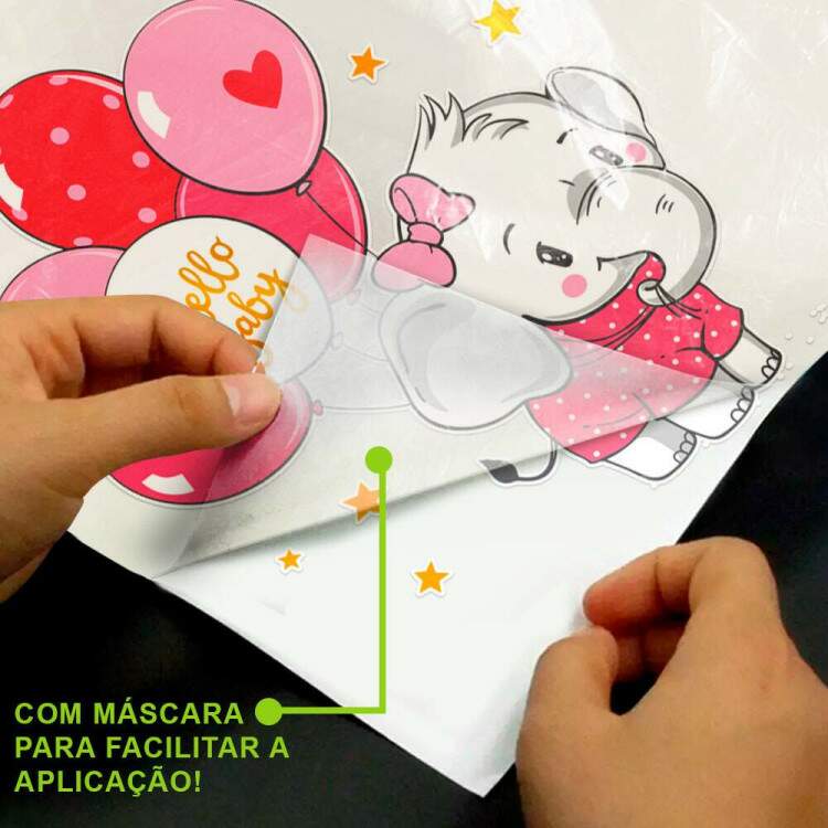 Adesivo de Parede Infantil Elefantinha com Bales