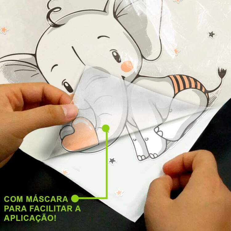 Adesivo de Parede Infantil Elefantinho com Corao