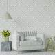 Papel de Parede Geom�trico Tri�ngulos Branco e Cinza
