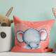 Almofada Decorativa Elefantinha Cute Aquarela Rosa