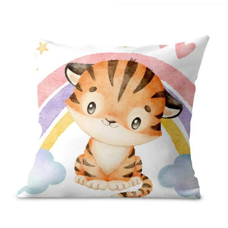 Almofada Decorativa Tigre Cute Aquarela