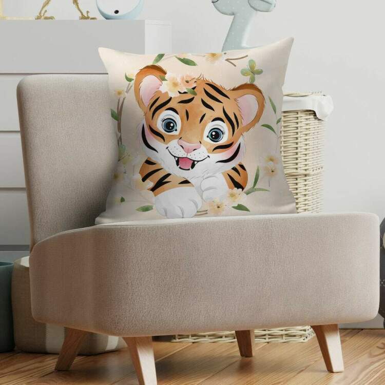 Almofada Decorativa Tigre Cute Menina