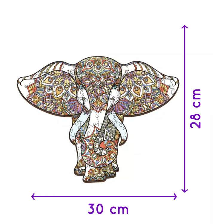 Quebra Cabea Criativo Elefante Mandala Colorida