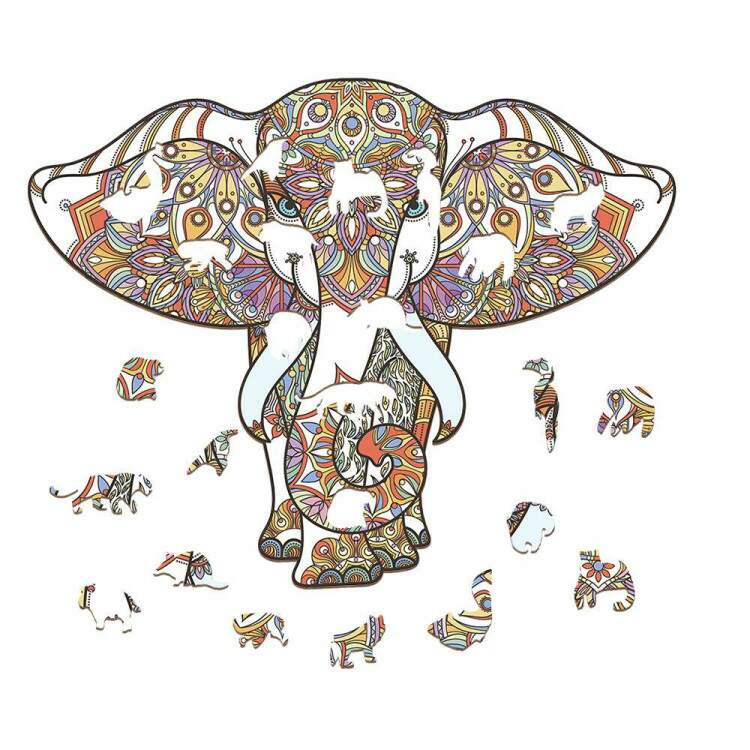 Quebra Cabea Criativo Elefante Mandala Colorida