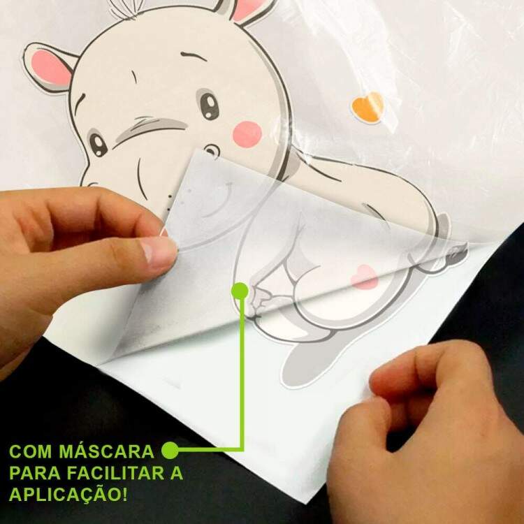 Adesivo de Parede Infantil Hipoptamo Sentado