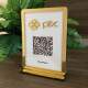 Placa de Pix Acr�lico de Mesa Transparente e Espelhado com espa�o para por QR code