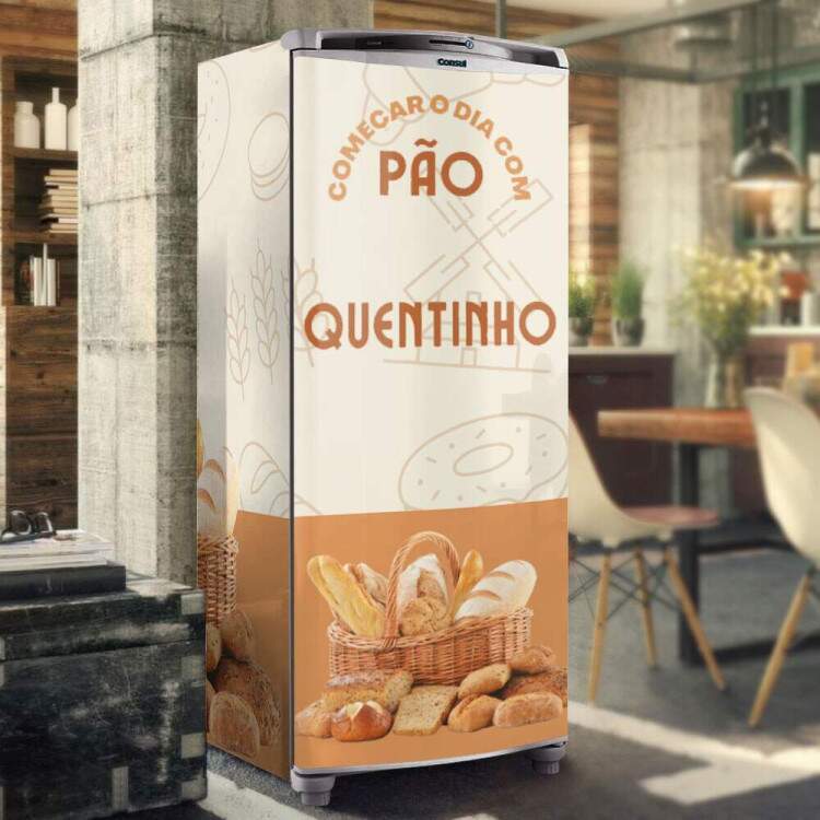 Envelopamento de Geladeira Inteira para Padaria Po Quentinho