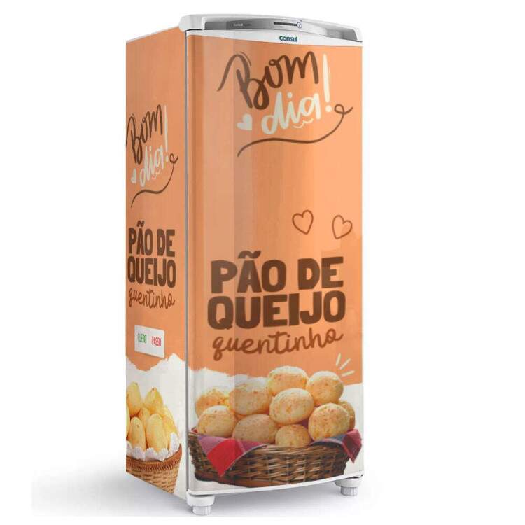 Envelopamento de Geladeira Inteira para Padaria Po de Queijo Quentinho