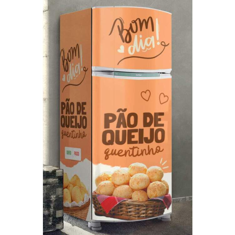 Envelopamento de Geladeira Inteira para Padaria Po de Queijo Quentinho