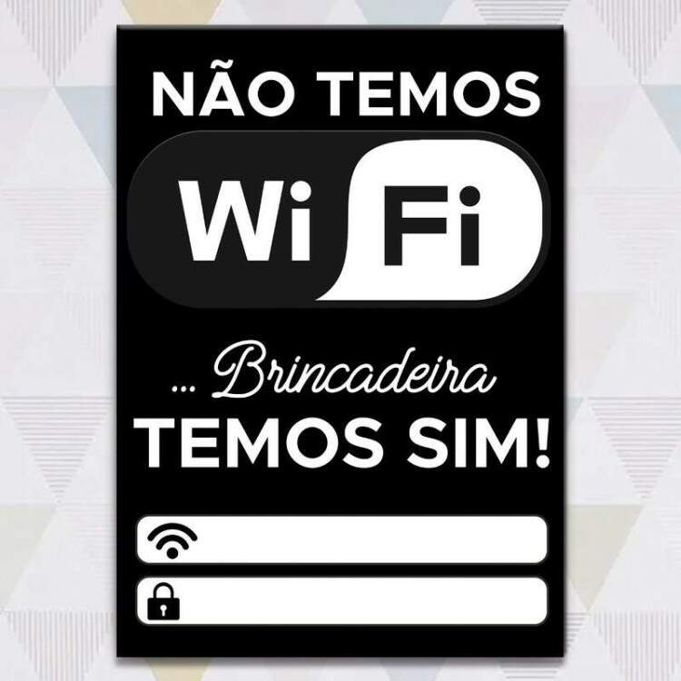 Placa Decorativa No Temos Wifi Brincadeira