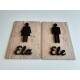 Placa Decorativa para Banheiro em MDF Masculino e Feminino Em Madeira e Acr�lico