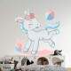 Adesivo de Parede Infantil Unicornio Brincando com Bola