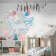 Adesivo de Parede Infantil Unicornio Brincando com Bola