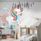 Adesivo de Parede Infantil Unicornio nas Nuvens Feliz