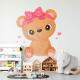 Adesivo de Parede Infantil Ursinha Marrom com La�o