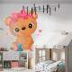 Adesivo de Parede Infantil Ursinha Marrom com La�o