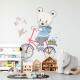 Adesivo de Parede Infantil Ursinho com Bicicleta