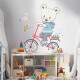 Adesivo de Parede Infantil Ursinho com Bicicleta