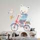 Adesivo de Parede Infantil Ursinho com Bicicleta