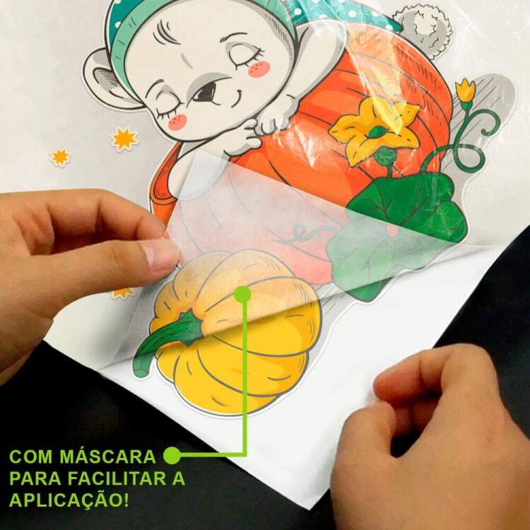 Adesivo de Parede Infantil Ursinho na Abbora