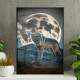 Quadro Decorativo Lobo Lua Cheia