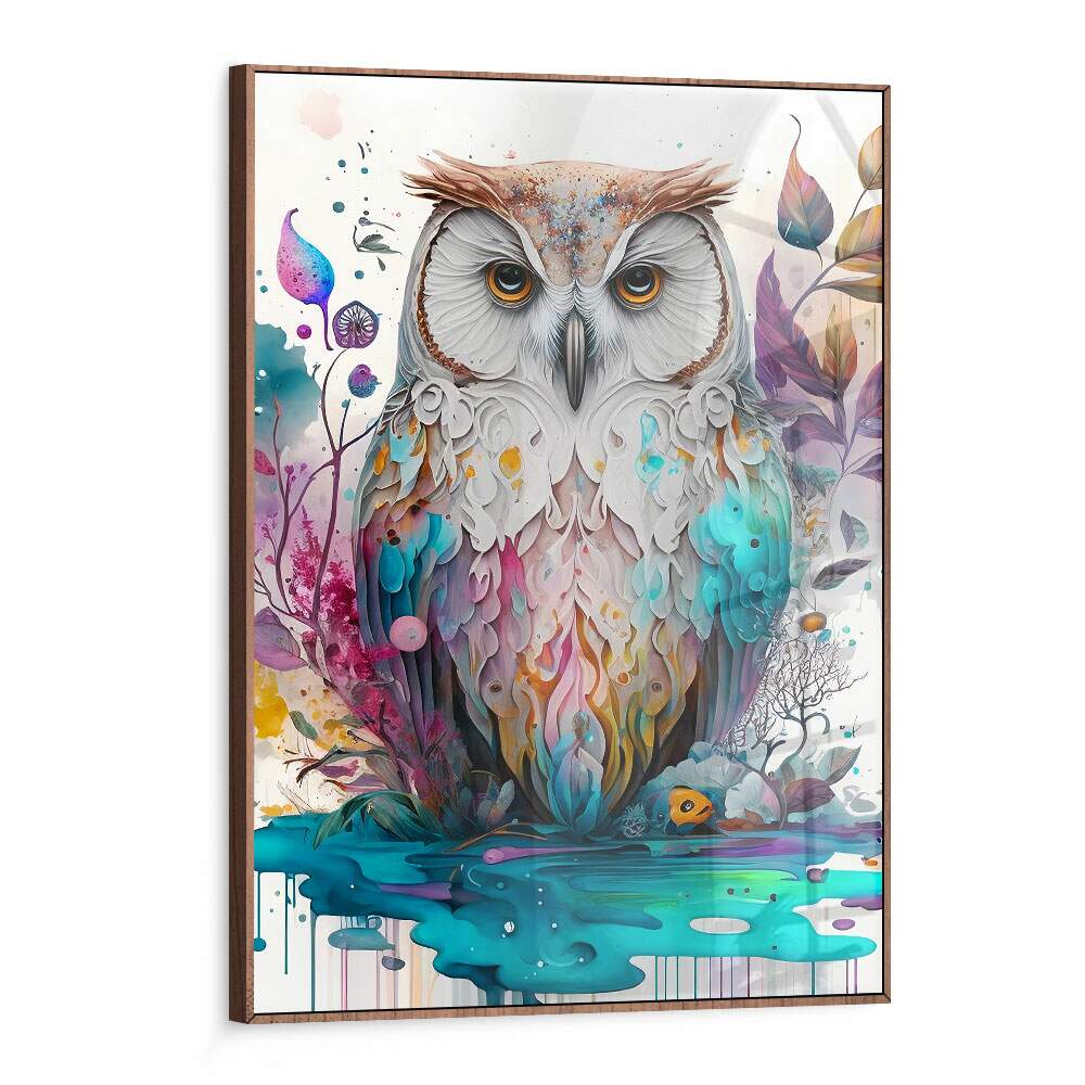 Quadro Decorativo Coruja Colorida Pintura