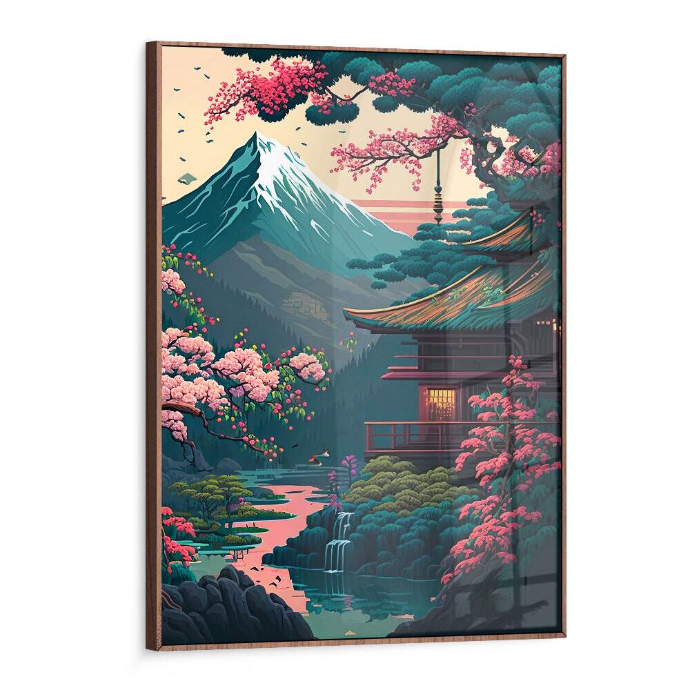 Quadro Decorativo Montanha Casa Chinesa