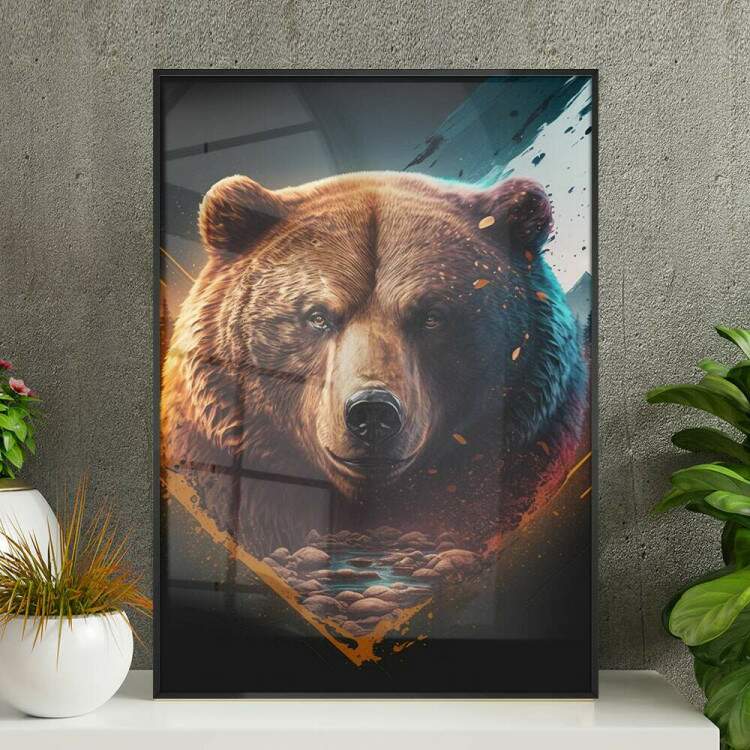 Quadro Decorativo Arte Urso Desenho