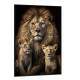 Quadro Decorativo Le�o com Filhotes