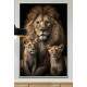 Quadro Decorativo Le�o com Filhotes