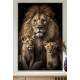 Quadro Decorativo Le�o com Filhotes