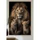 Quadro Decorativo Le�o com Filhotes