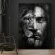 Quadro Decorativo Meia Face Jesus e Le�o